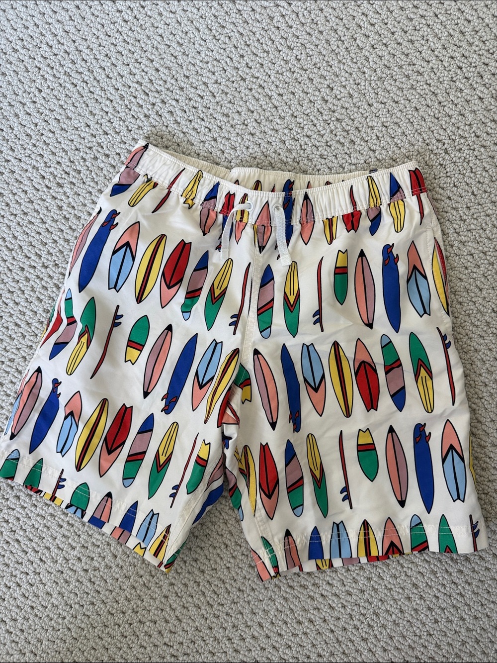 Hanna Andersson White Tank with Red, Blue and Yellow Stripe Trim